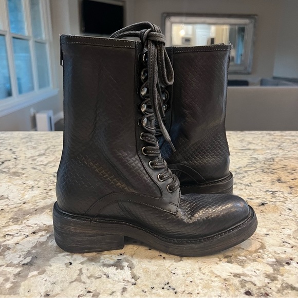 NWT $178 Free People Sante Fe Lace-up Boot 36 = USA 6 Black - Picture 11 of 16